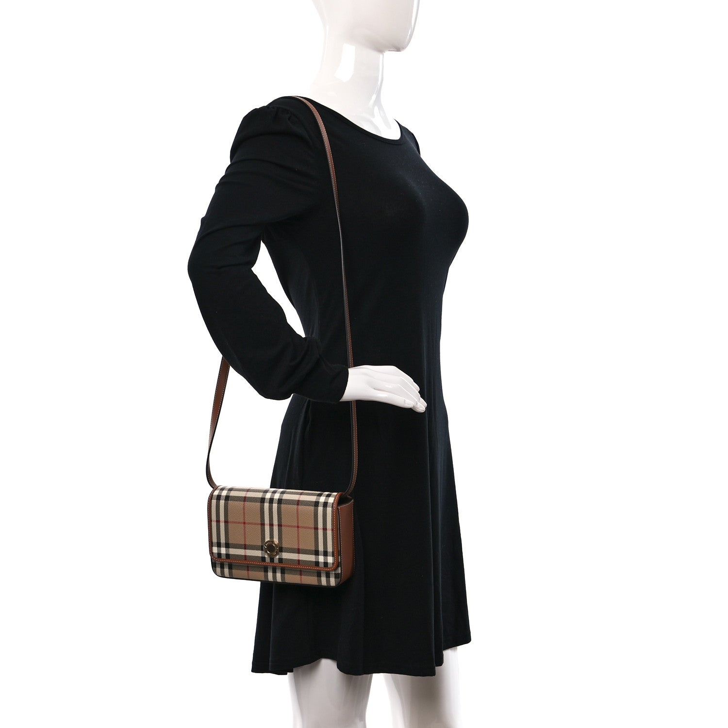 Burberry E-Canvas Vintage Check Hampshire Crossbody Archive Beige 2 of 7