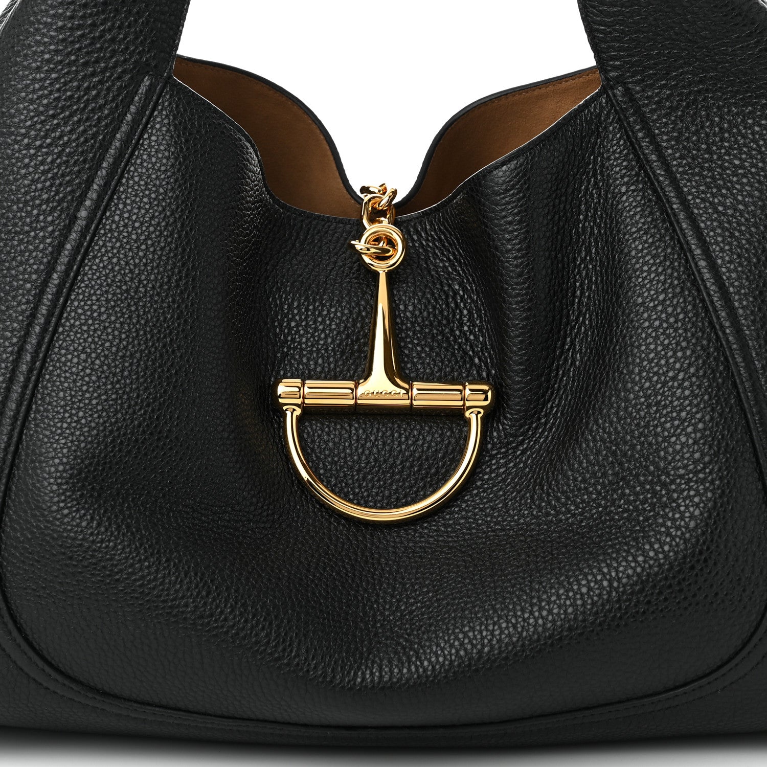 Gucci Grained Calfskin Softbit Maxi Shoulder Bag Black 8 of 10