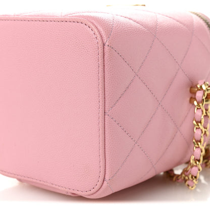 Chanel Caviar Quilted Tiny CC Vanity Case With Chain Pink 10 of 11