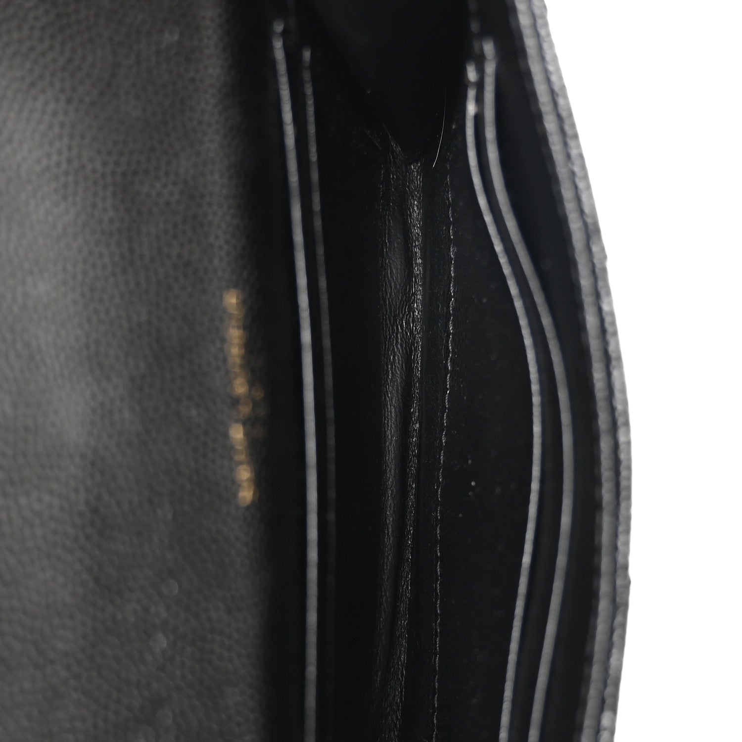 Saint Laurent Grain De Poudre Matelasse Chevron Small Monogram Envelope Wallet Black 5 of 8