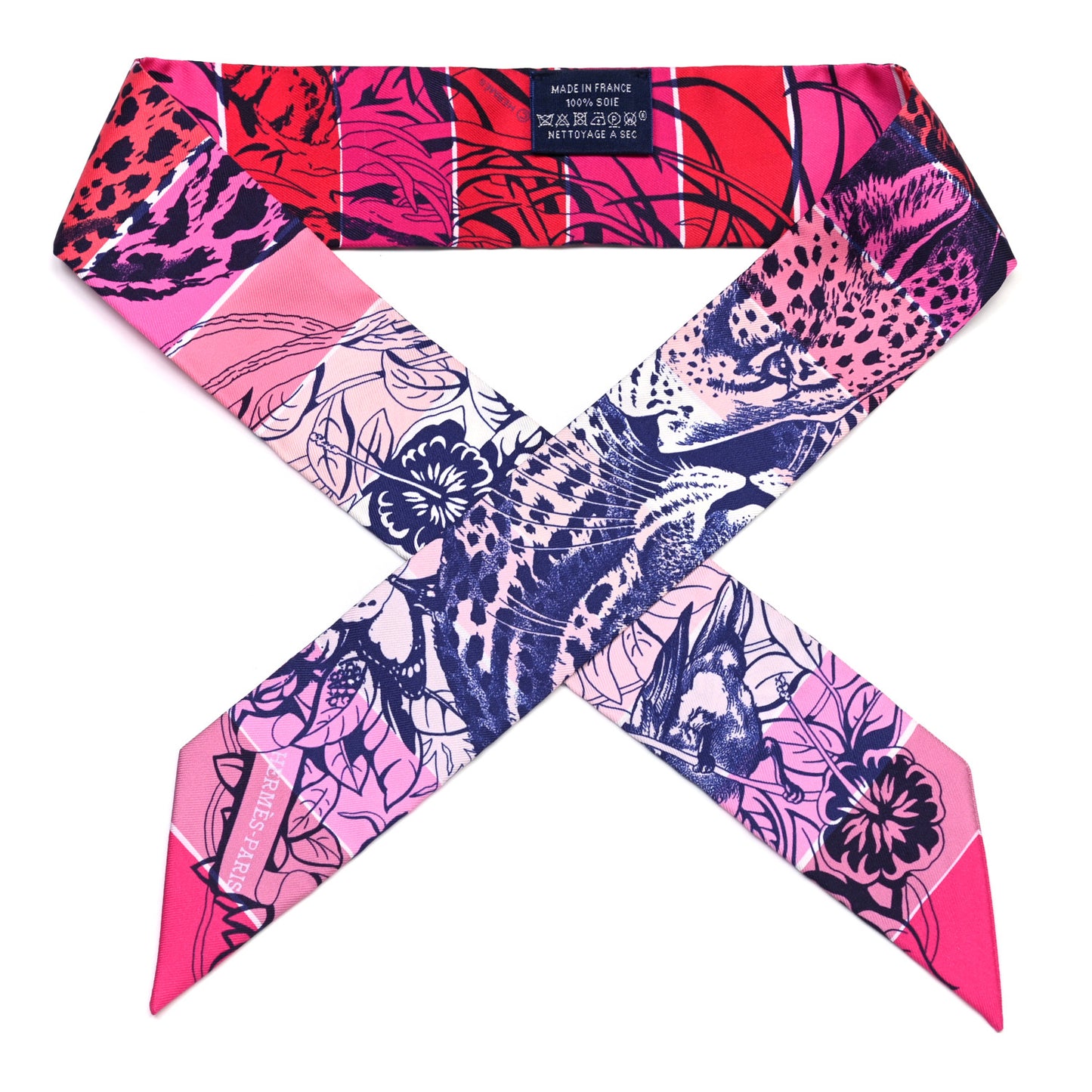 Silk Jungle Love Rainbow Twilly Rose Vif Encre White
