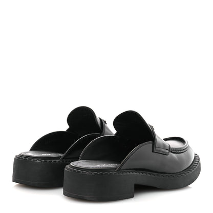 Prada Spazzolato Triangle 40mm Loafer Mules 37 Black 5 of 16