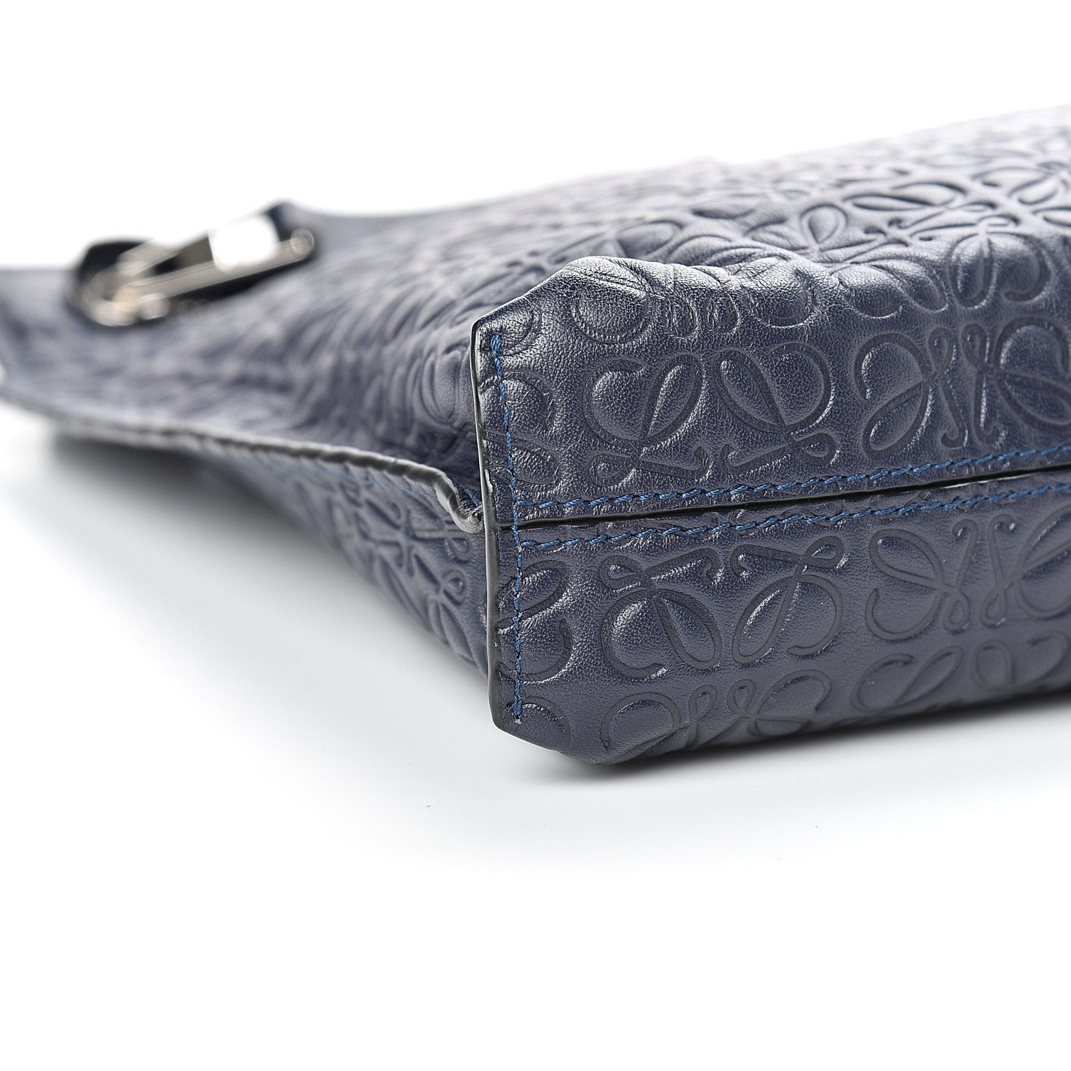 Loewe Calfskin Embossed Repeat T Pouch Navy 8 of 9