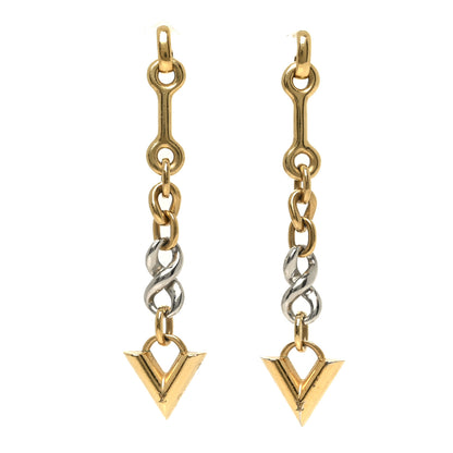 Louis Vuitton Essential V Dangle Earrings Gold Silver 1 of 4