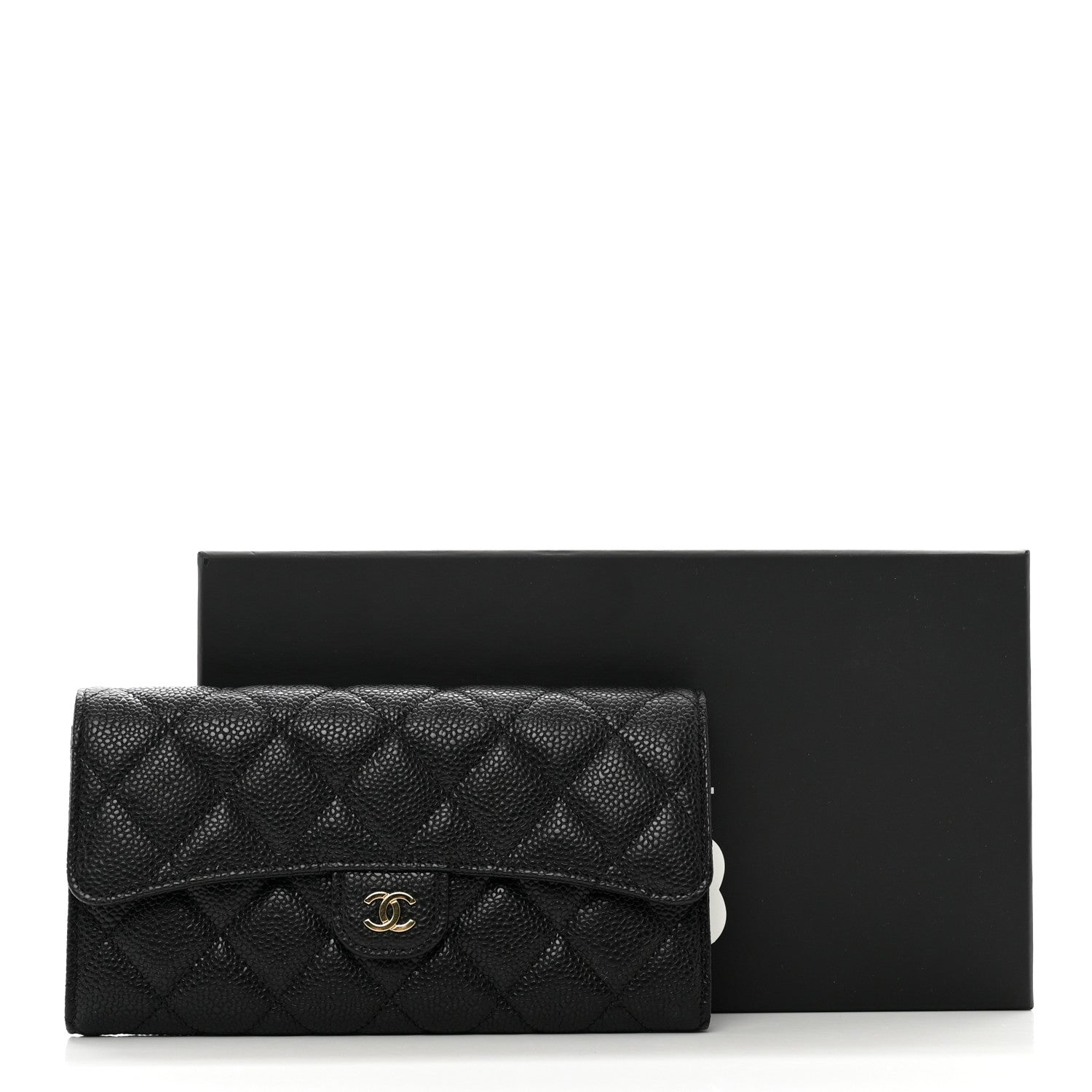 Chanel Caviar Quilted Large Flap Wallet Black 9 of 9