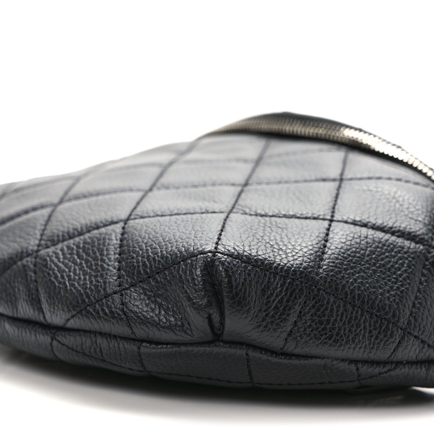 Chanel Grained Calfskin Quilted Waist Belt Bag Black 9 of 9