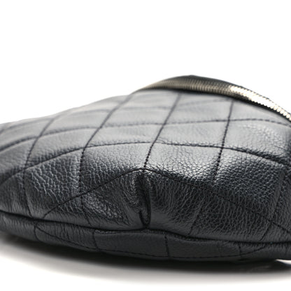 Chanel Grained Calfskin Quilted Waist Belt Bag Black 9 of 9