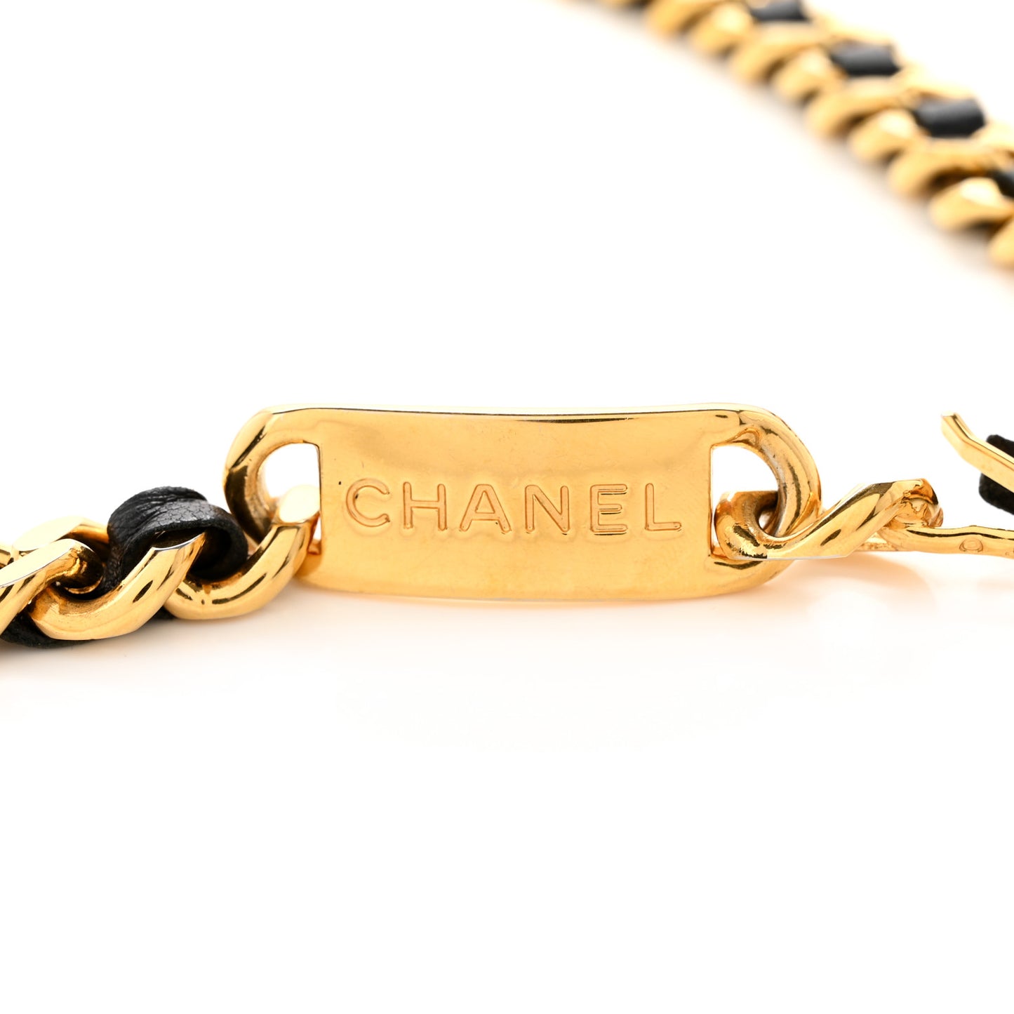 Lambskin Chain 31 Rue Cambon Medallion Belt Gold Black
