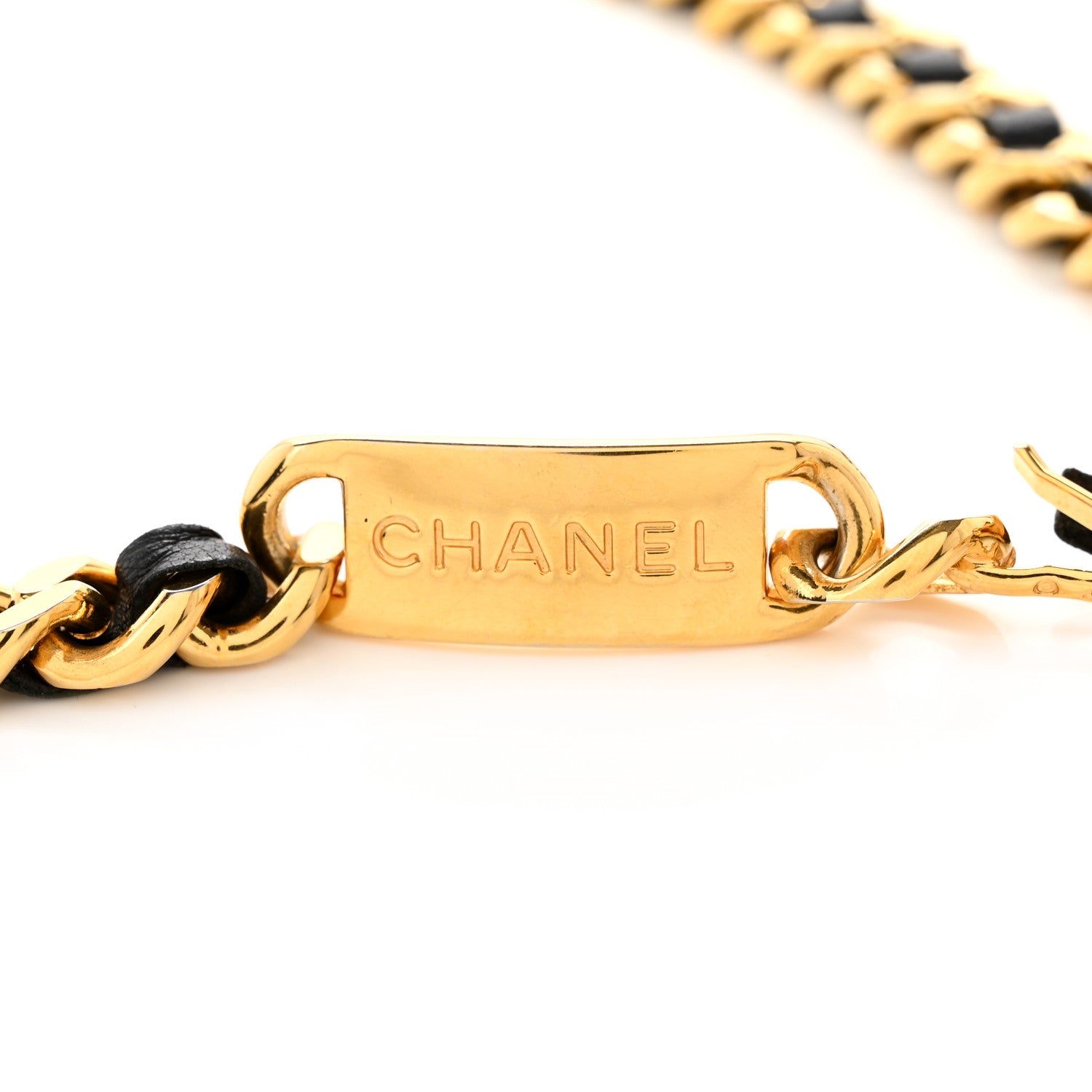 Chanel Lambskin Chain 31 Rue Cambon Medallion Belt Gold Black 3 of 7
