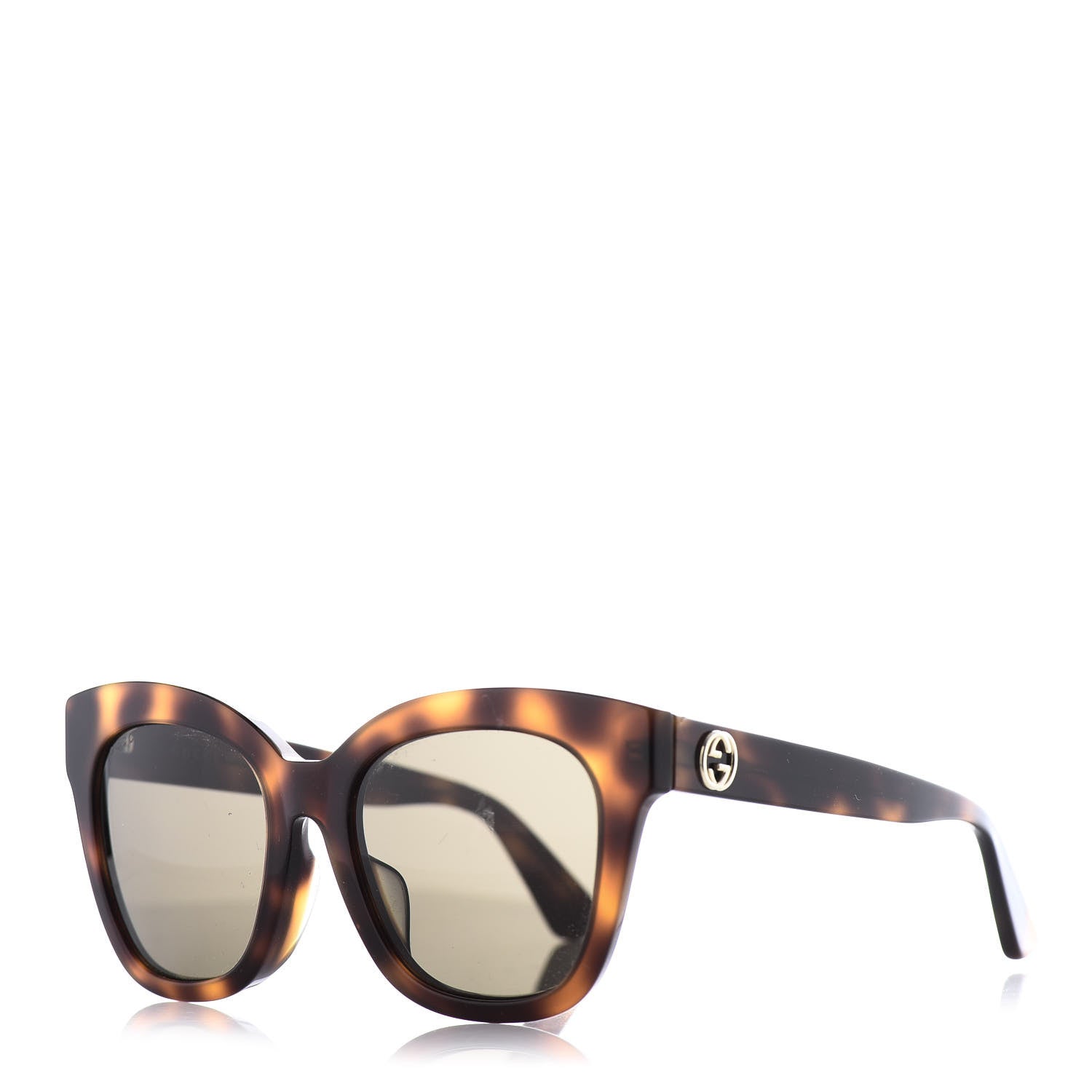 Gucci Acetate Square Frame Sunglasses GG0029S Tortoise 1 of 8