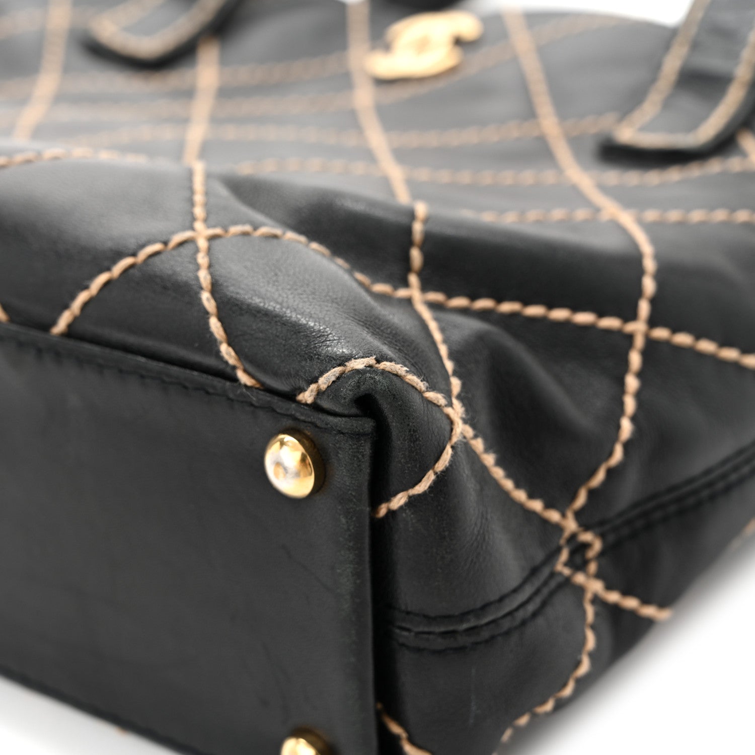 Chanel Calfskin Stitch Small Surpique Tote Black 11 of 15