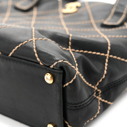 Chanel Calfskin Stitch Small Surpique Tote Black 11 of 15