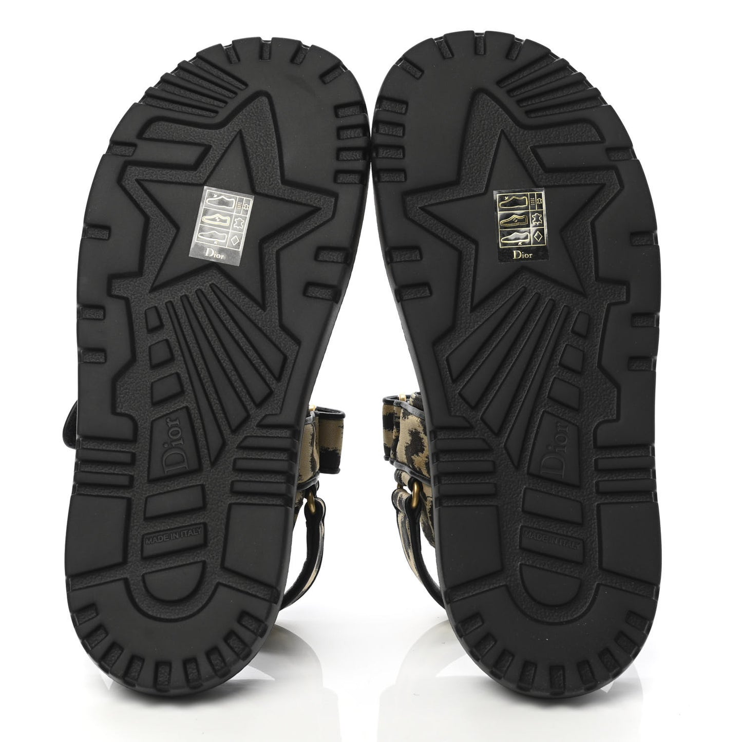 Technical Fabric Mizza Print DiorAct Sandals 37 Beige Multicolor