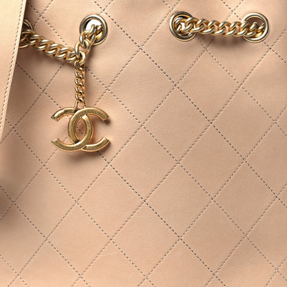 Chanel Calfskin Quilted Small On My Shoulder Drawstring Bag Beige 8 of 11