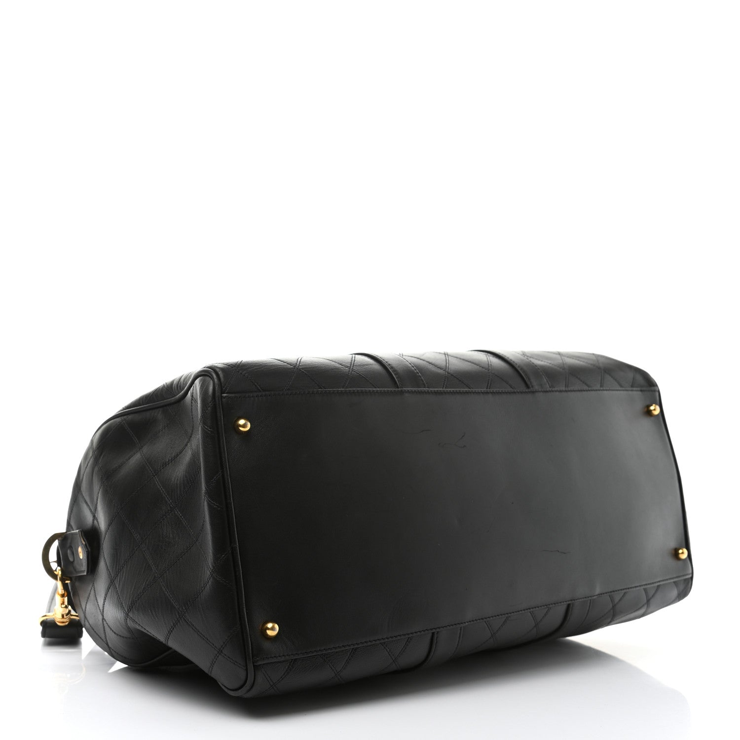 Chanel Calfskin Stitched CC Boston Black 3 of 12