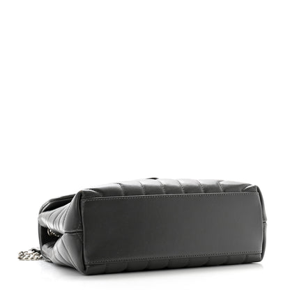 Saint Laurent Calfskin Y Quilted Monogram Small Loulou Chain Satchel Earth 4 of 13
