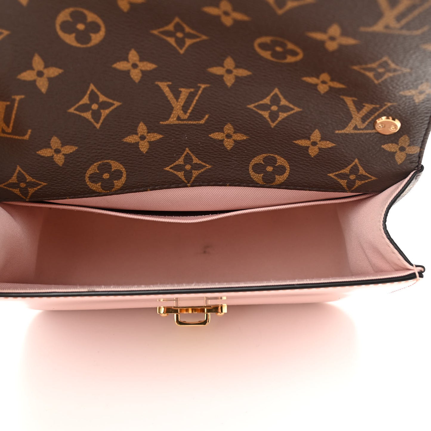 Patent Calfskin Monogram Cherrywood BB Rose Ballerine