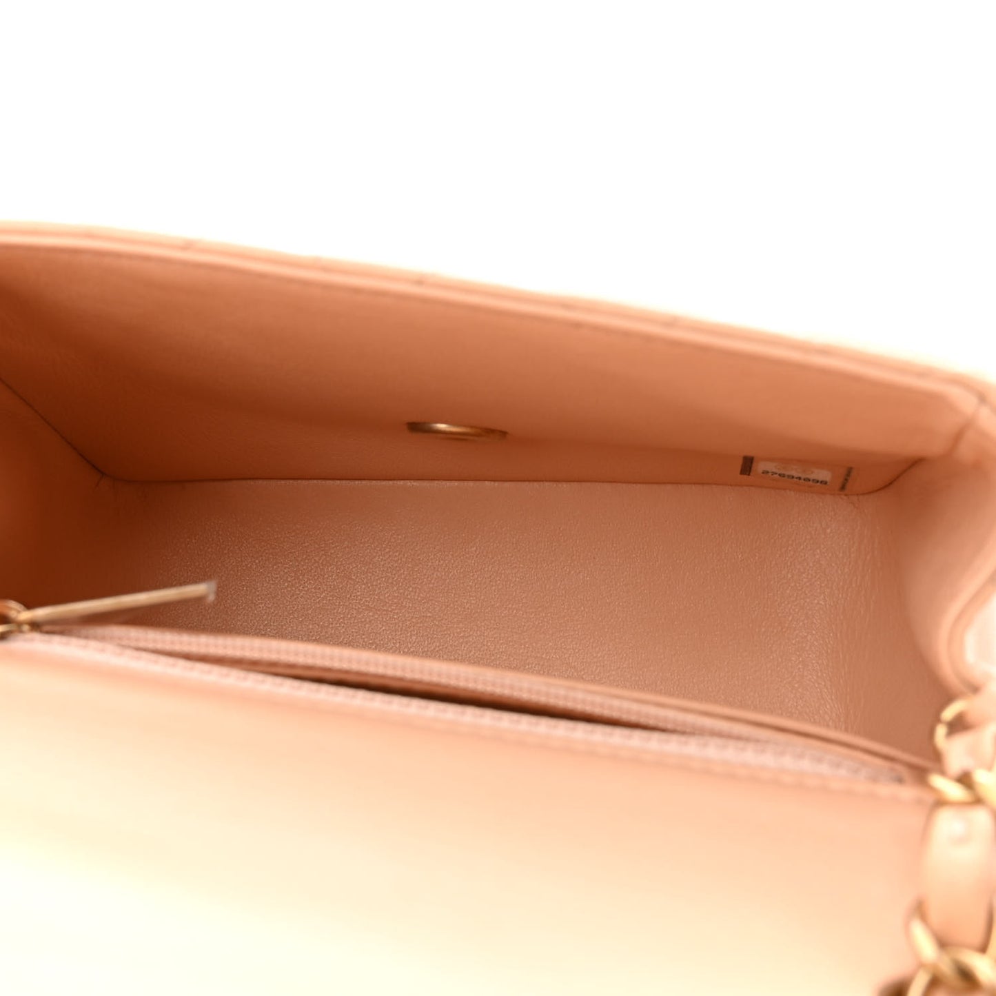 Lambskin Quilted Mini Square Flap Beige