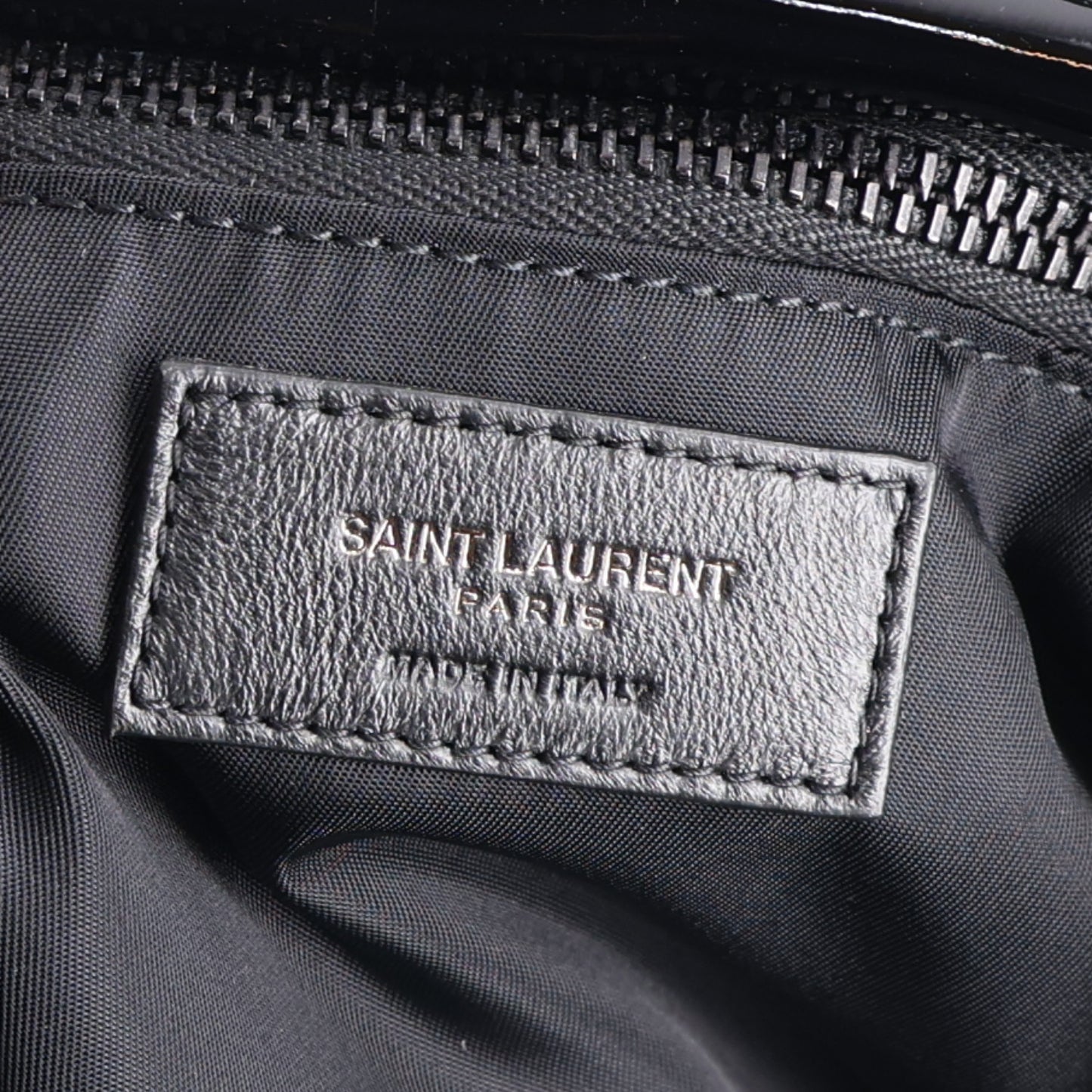 Patent Wide Puffer Maxi Tote Black