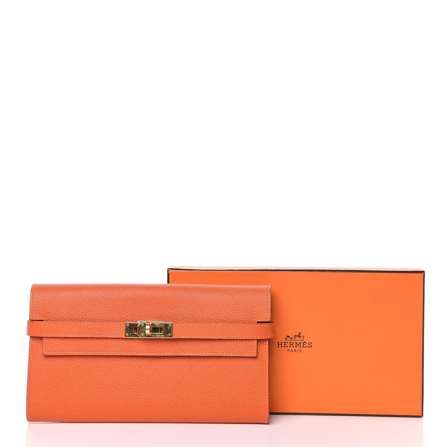 Hermes Epsom Kelly Longue Wallet Orange 10 of 10