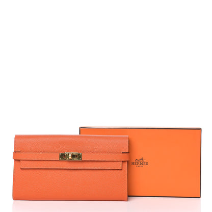 Hermes Epsom Kelly Longue Wallet Orange 10 of 10