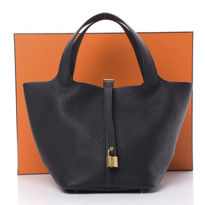 Hermes Taurillon Clemence Picotin Lock 22 MM Black 11 of 11