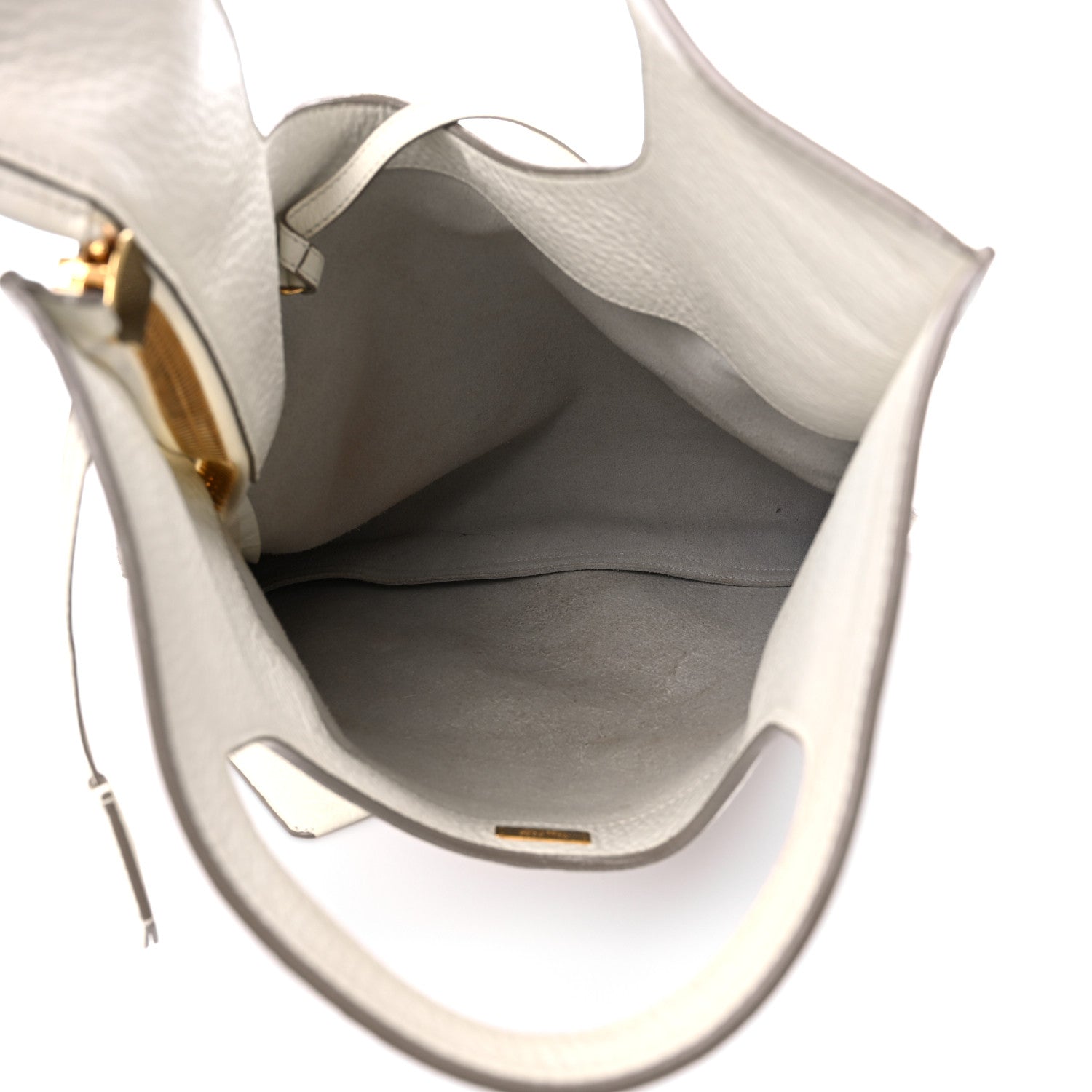 Tom Ford Ramskin Small Alix Padlock Zip Shoulder Bag White 1136178