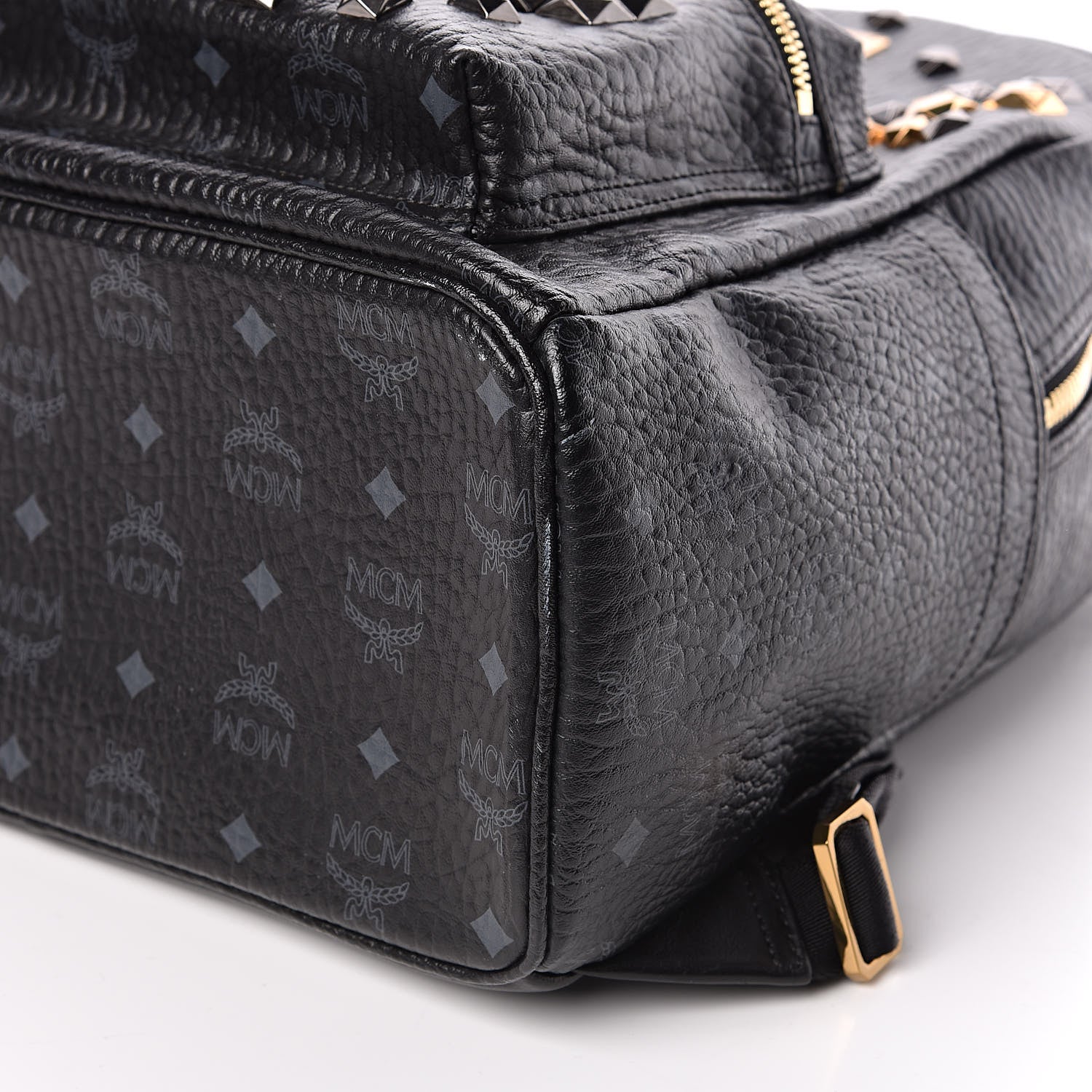 MCM Visetos Studded Medium Stark M Backpack Black 8 of 9
