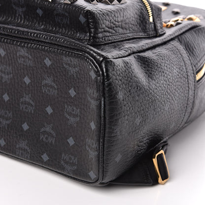 MCM Visetos Studded Medium Stark M Backpack Black 8 of 9