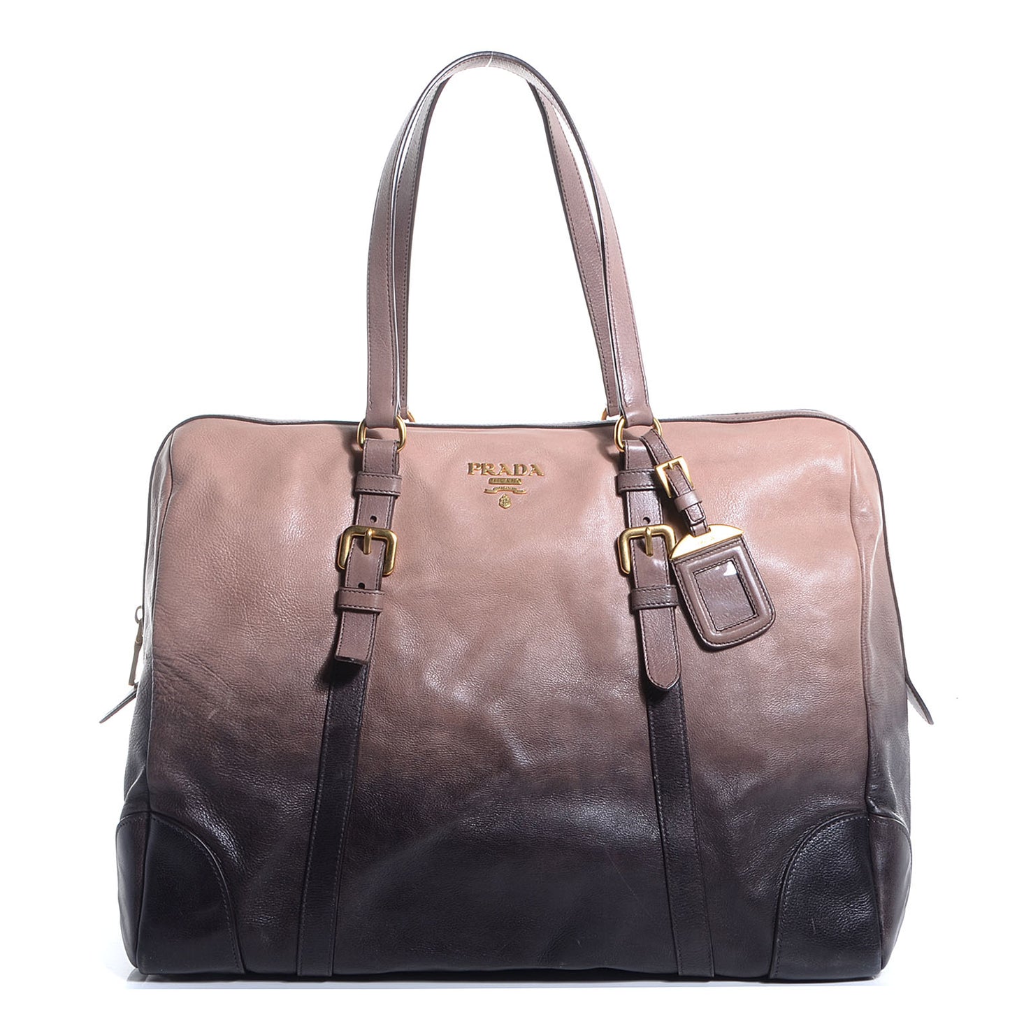 Glace Calf Zipper Tote Fumo Sfumato