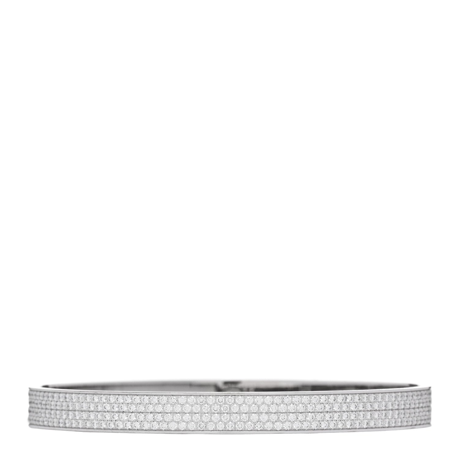 Hermes 18K White Gold Diamond Kelly Full Pave Bracelet XS 2 of 4