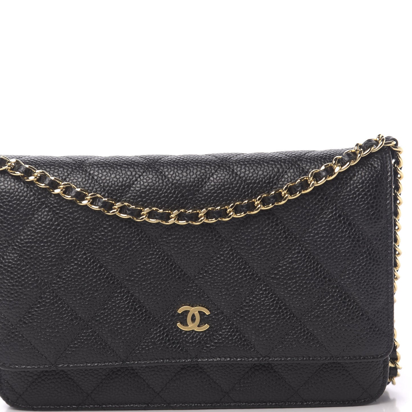 Caviar Quilted Wallet On Chain WOC Black