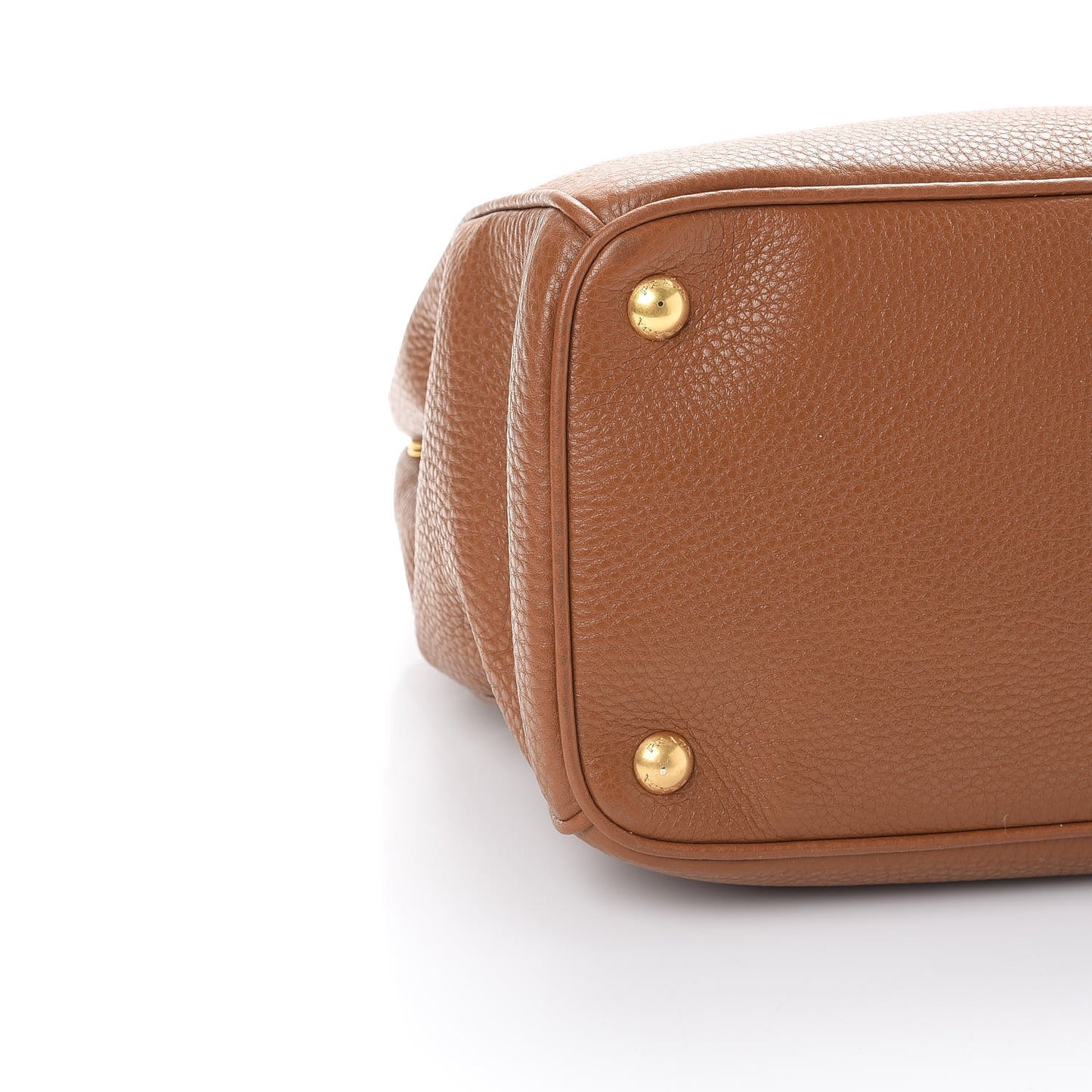 Vitello Daino Large Double Zip Tote Brandy