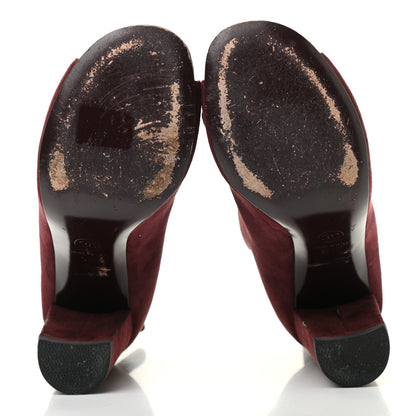 Chanel Suede Camellia Short Booties 39.5 Red 5 of 7