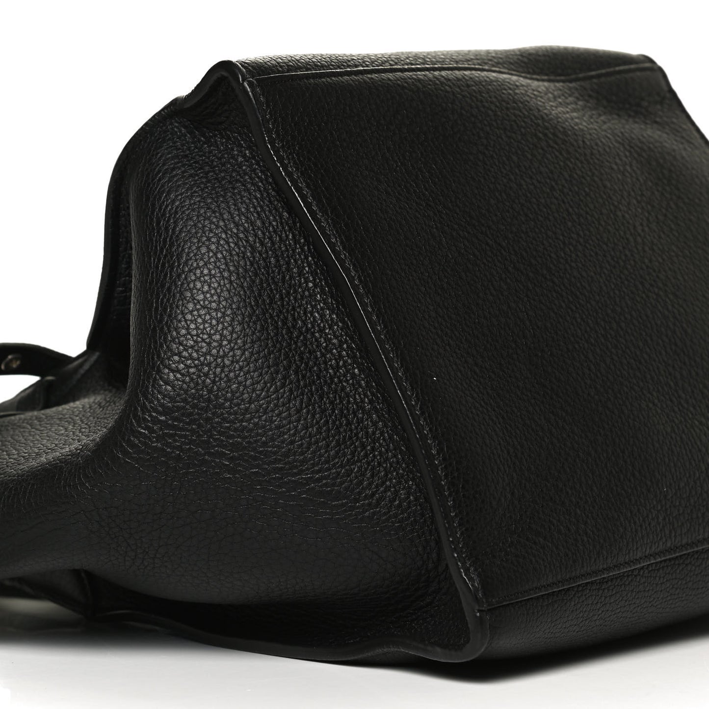 Supple Grained Calfskin Small Long Strap Big Bag Black