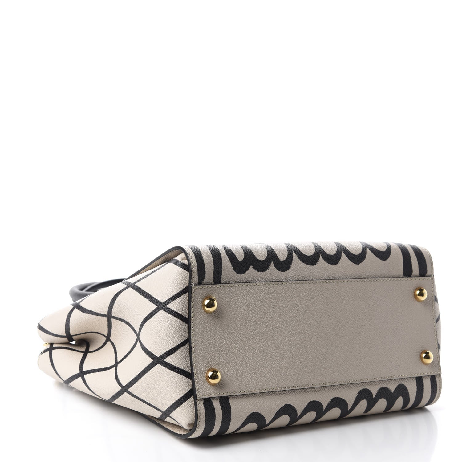 Burberry Soft Grain Calfskin L'oeil Print Medium Buckle Tote Limestone 4 of 12