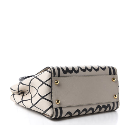 Burberry Soft Grain Calfskin L'oeil Print Medium Buckle Tote Limestone 4 of 12