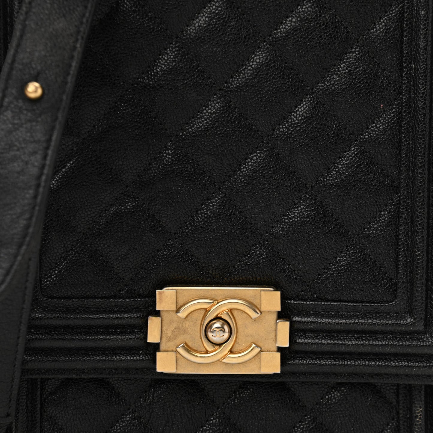 Caviar Quilted North South Boy Flap Black