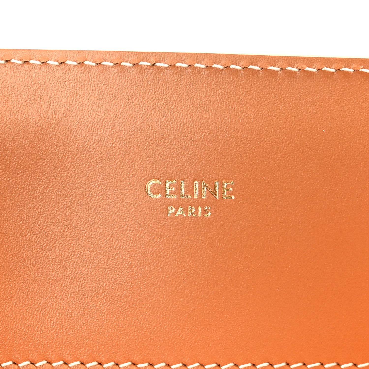 Celine Canvas Calfskin Logo Print Small Vertical Cabas Natural Tan 6 of 8