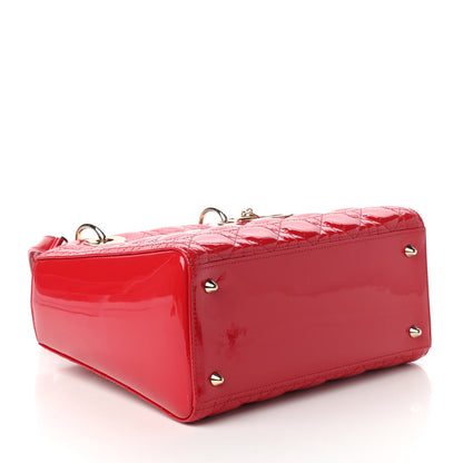Christian Dior Patent Cannage Medium Lady Dior Red 4 of 10