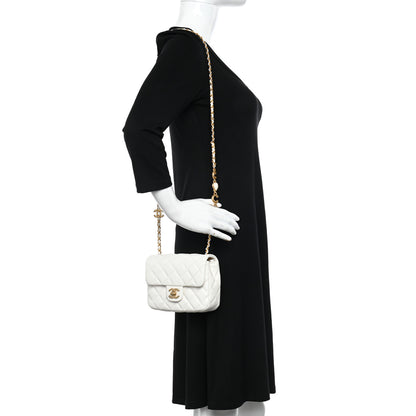 Chanel Lambskin Enamel Quilted Mini Coco Hearts Square Flap White 2 of 10