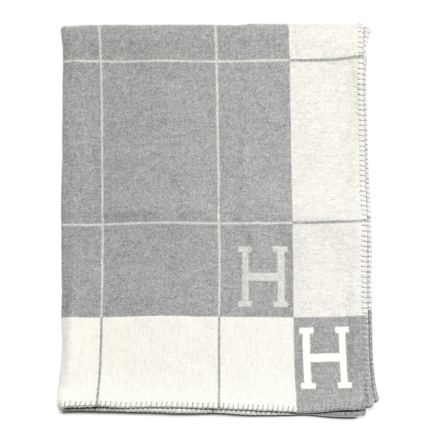 Wool Cashmere Avalon III Blanket Ecru Gris Clair