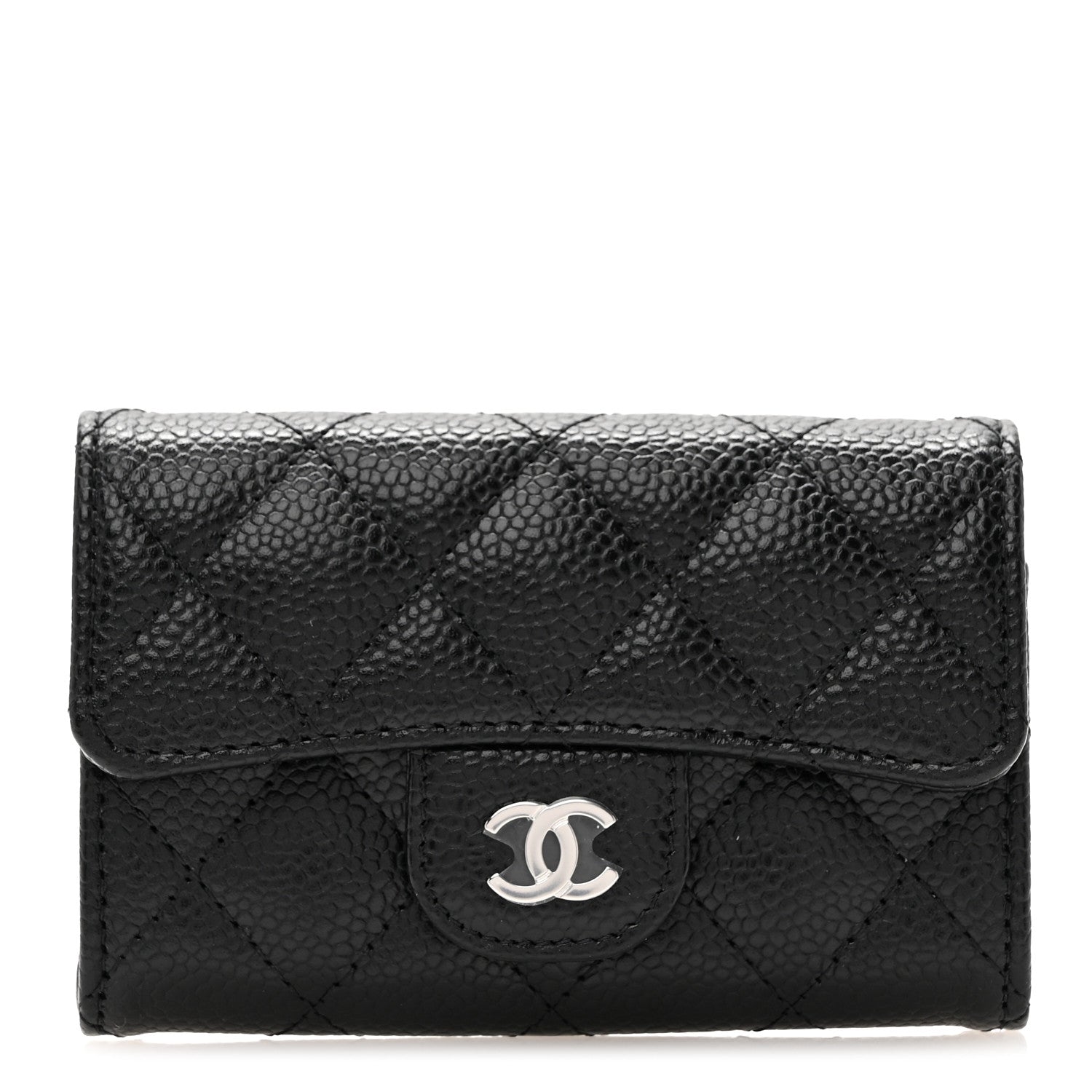 Chanel Caviar Quilted Flap Card Holder Wallet Black 1 of 9