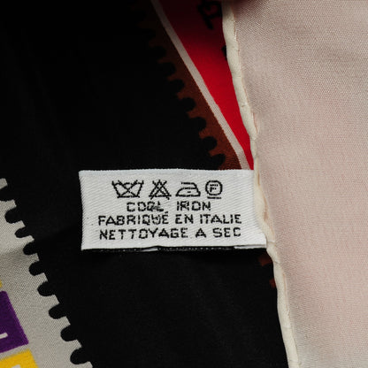 Chanel Silk Stamps Scarf Ivory Black 4 of 4