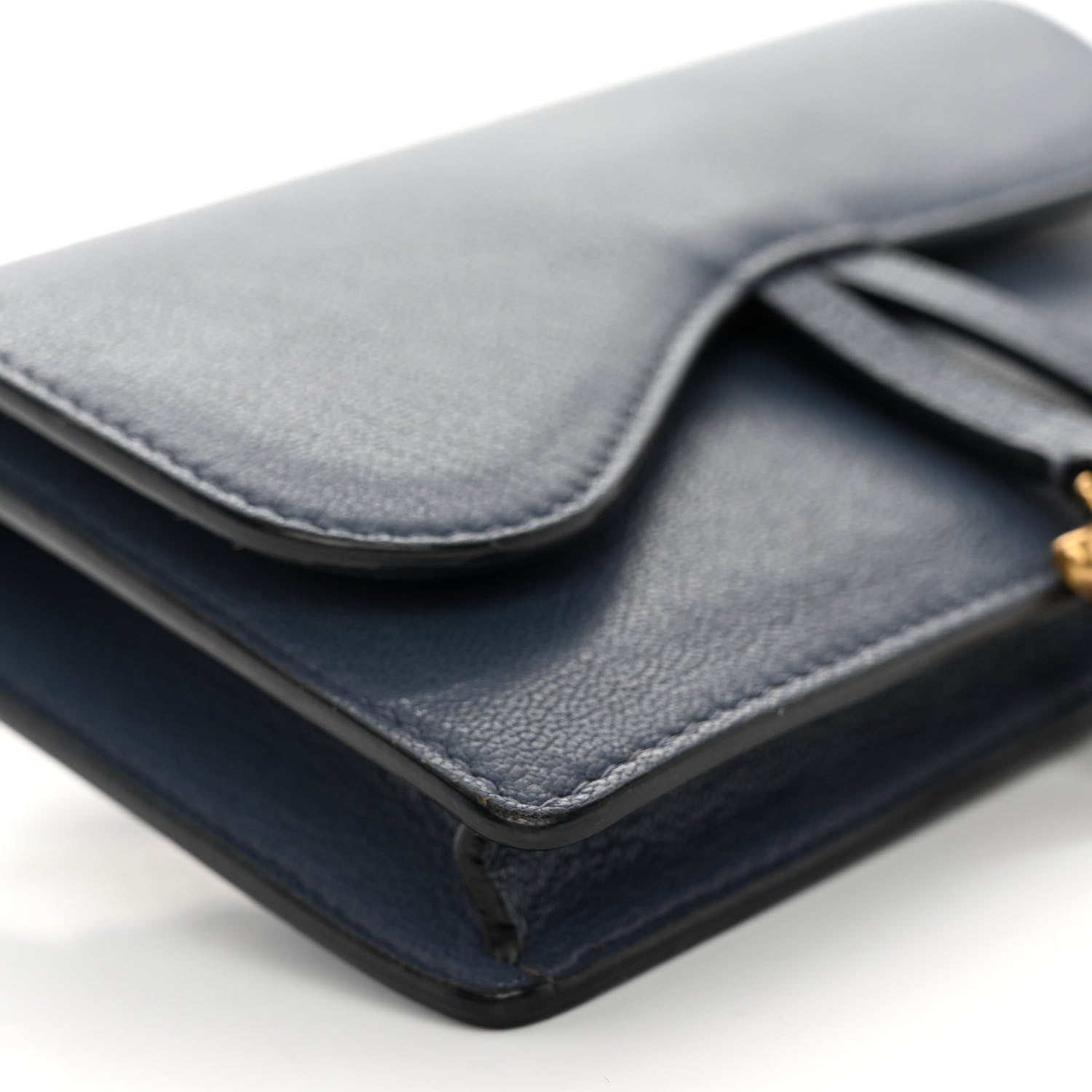 Christian Dior Goatskin Saddle Belt Bag Denim Blue 8 of 9