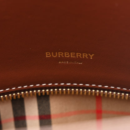 Burberry Calfskin Vintage Check Small Two Handle Title Bag  Black 5 of 9
