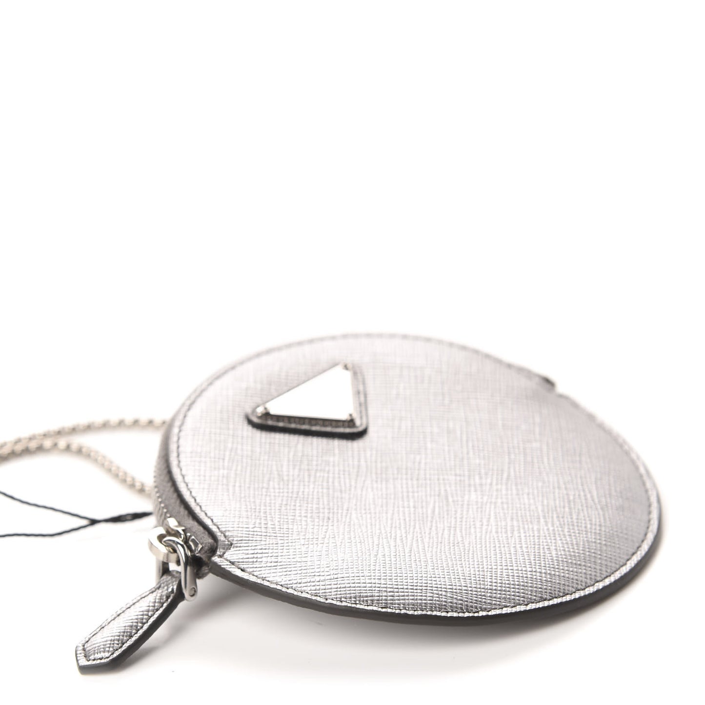 Metallic Saffiano Mini Pouch Cromo