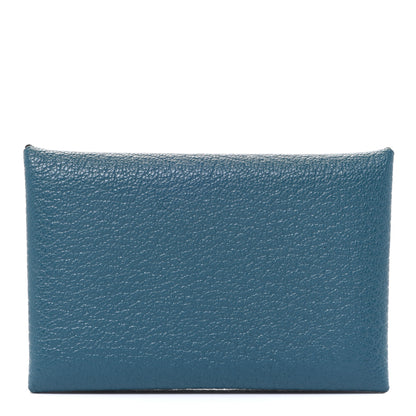 Hermes Chevre Mysore Calvi Card Case Vert Bosphore 1 of 8