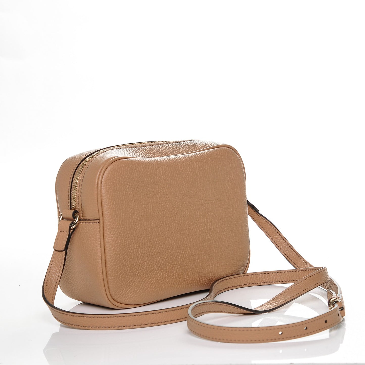 Pebbled Calfskin Small Soho Disco Bag Camelia