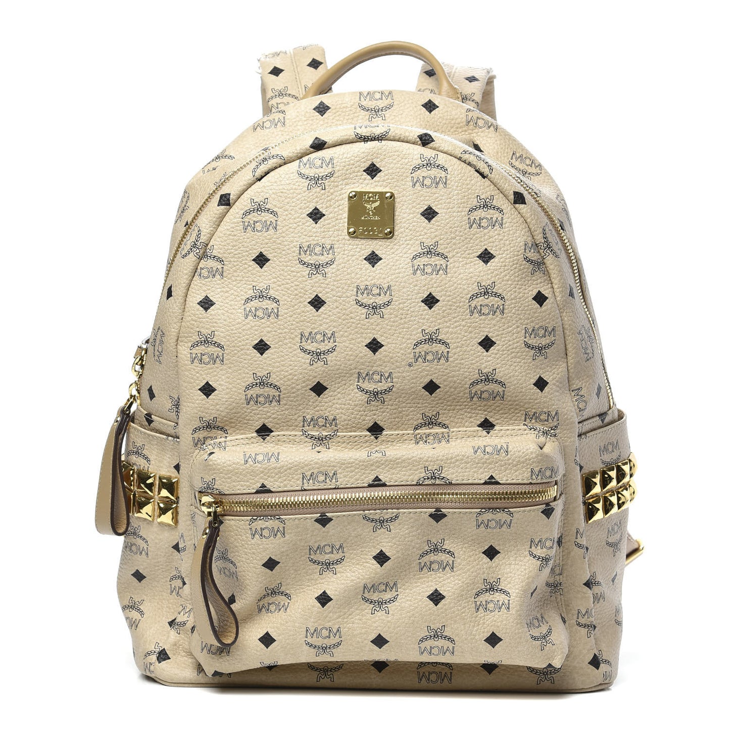 Visetos Large Side Studs Stark Backpack Beige